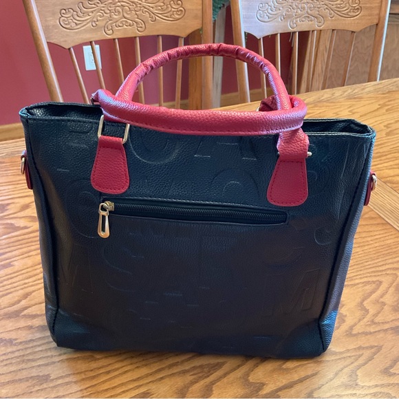 NWOT Faux Leather Letter Tote/Crossbody - Picture 3 of 12